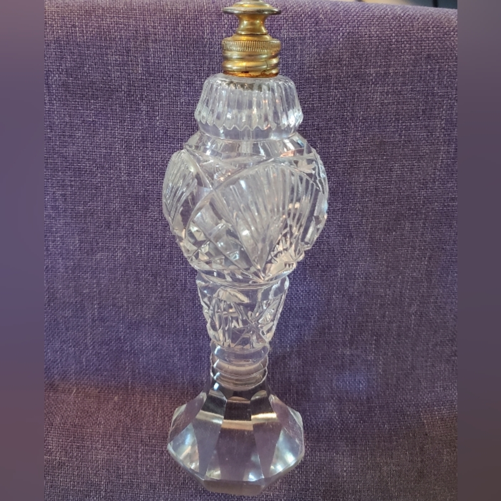 Crystal Perfume Bottle, Vintage, Not Signed